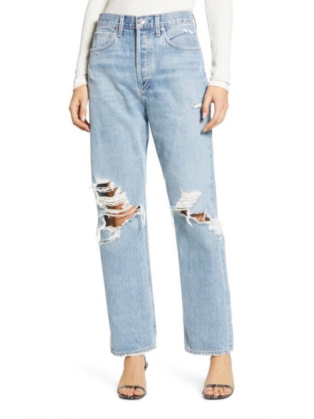 AGOLDE 90’s Ripped Loose Fit Jeans in Fall Out Size 27